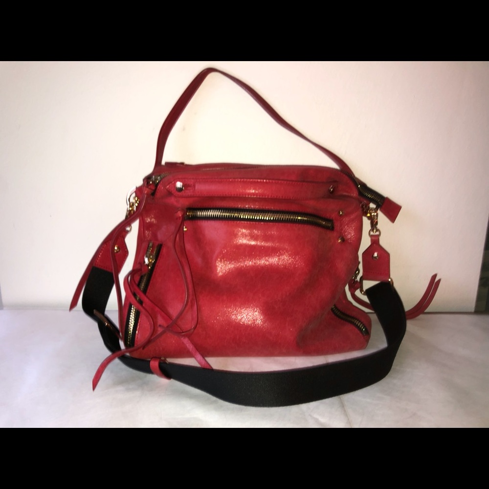 Distressed Red Leather Handbag